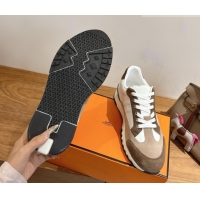 Low Price Hermes Trail Sneakers in Calfskin and Suede White/Beige/Brown 1222012 2026