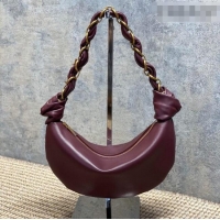 Top Design Saint Laurent Amalia Mini Hobo Bag in Calfskin Leather 862558 Burgundy 2026