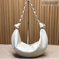 Well Crafted Saint Laurent Amalia Hobo Bag in Calfskin Leather 862210 White 2026