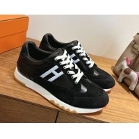 Shop Cheap Hermes Trail Sneakers in Calfskin and Suede Black 1222013 2026