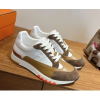 Low Cost Hermes Trail Sneakers in Calfskin and Suede White 1222014 2026