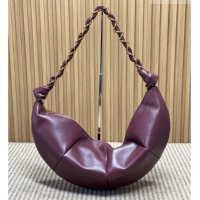 Super Quality Saint Laurent Amalia Hobo Bag in Calfskin Leather 862210 Burgundy 2026