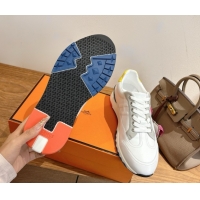 Affordable Price Hermes Trail Sneakers in Calfskin Leather White/Grey 1222017 2026
