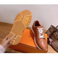 Inexpensive Hermes Trail Sneakers in Calfskin Leather Brown 1222018 2026