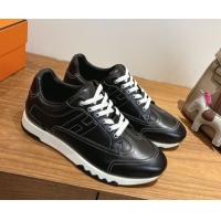 Duplicate Hermes Trail Sneakers in Calfskin Leather Black 1222019 2026