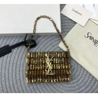 Best Price Saint Laurent Micro Evening Bag in Crystals 788380 Gold-Tone 2026
