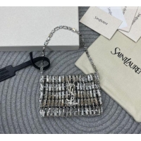 Promotional Saint Laurent Micro Evening Bag in Crystals 788380 Silver-Tone 2026