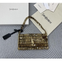 Famous Brand Saint Laurent Evening Bag in Crystals 819638 Gold-Tone 2026