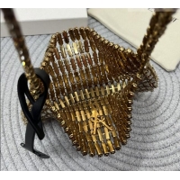 Famous Brand Saint Laurent Evening Bag in Crystals 819638 Gold-Tone 2026