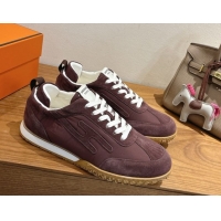 Super Quality Hermes Jet Sneakers in Fabric and Suede Dark Brown 1222021 2026