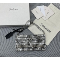 Top Quality Saint Laurent Evening Bag in Crystals 819638 Silver-Tone 2026