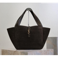 Trendy Design Saint Laurent Bea Tote Bag in Suede 763435 Green 2026