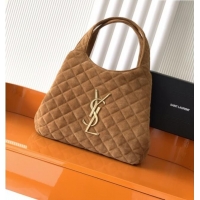 Buy Promotional Saint Laurent Icare Medium Shopping Bag in Quilted Suede 858191 Caramel 2026