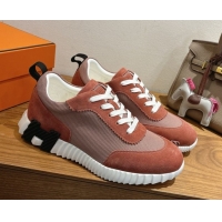 AAAAA Hermes Bouncing Sneakers in Fabric and Suede Brown 1222027 2026