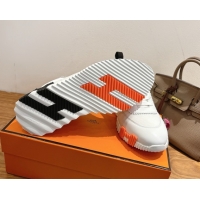 Duplicate Hermes Bouncing Sneakers in Fabric and Leather White 1222035 2026