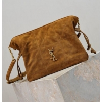Best Price Saint Laurent Jamie Shoulder Pouch Bag in Suede 862712 Caramel 2026