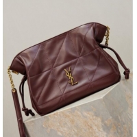Top Grade Saint Laurent Jamie Shoulder Pouch Bag in Lambskin Leather 862712 Burgundy 2026
