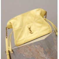 Luxury Discount Saint Laurent Jamie Shoulder Pouch Bag in Lambskin Leather 862712 Lemon Yellow 2026