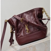 Good Taste Saint Laurent Jamie Mini Shoulder Pouch Bag in Lambskin Leather 859174 Burgundy 2026