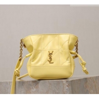 Luxury Discount Saint Laurent Jamie Mini Shoulder Pouch Bag in Lambskin Leather 859174 Lemon Yellow 2026