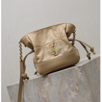 Luxury Cheap Saint Laurent Jamie Mini Shoulder Pouch Bag in Lambskin Leather 859174 Apricot 2026