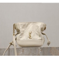 Top Quality Saint Laurent Jamie Mini Shoulder Pouch Bag in Lambskin Leather 859174 White 2026