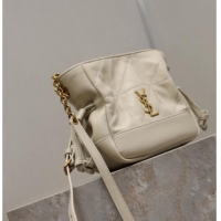 Top Quality Saint Laurent Jamie Mini Shoulder Pouch Bag in Lambskin Leather 859174 White 2026