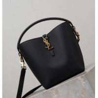 Top Grade Saint Laurent LE 37 Small Bucket Bag in Grained leather 749036 Black 2026