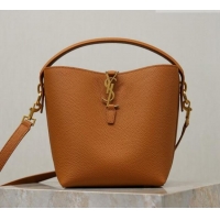 Promotional Saint Laurent LE 37 Small Bucket Bag in Grained leather 749036 Clay Yellow 2026