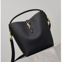Top Grade Saint Laurent LE 37 Bucket Bag in Grained leather 742828 Black 2026