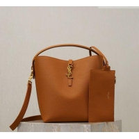 Original Cheap Saint Laurent LE 37 Bucket Bag in Grained leather 742828 Clay Yellow 2026