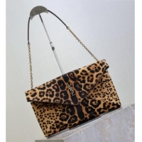 New Design Saint Laurent Cassandre Large Envelope Pouch in Leopard Print Pony Hair 769307 2025