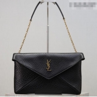 Market Sells Saint Laurent Cassandre Large Envelope Pouch in Grained Leather with Chain 769307 Black 2025