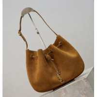 Buy Fashionable Saint Laurent Paris Vii Small Hobo Bag in Suede 796626 Clay 2025