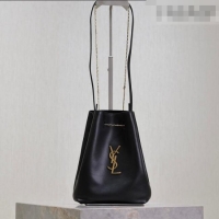 Best Price Saint Laurent Pochon Bucket Bag in Lambskin Leather 801070 Black 2025