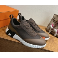 Grade Quality Hermes Bouncing Sneakers in Knit and Suede Brown 1222047 2026