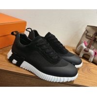 Buy Luxury Hermes Bouncing Sneakers in Knit and Suede Black 1222048 2026