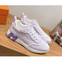 Best Product Hermes Bouncing Sneakers in Fringed H Canvas Light Purple 1222059 2026