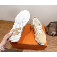 Low Cost Hermes Bouncing Sneakers in Fringed H Canvas Light Beige 1222063 2026