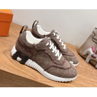 Good Looking Hermes Bouncing Sneakers in Fringed H Canvas Taupe 1222070 2026