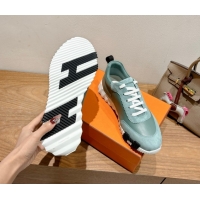 Best Price Hermes Bouncing Sneakers in Leather and Suede Green 1222082 2026