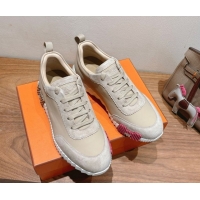 Purchase Hermes Bouncing Sneakers in Leather and Suede Light Beige 1222083 2026