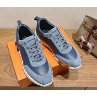 Good Quality Hermes Bouncing Sneakers in Leather and Suede Dark Blue 1222084 2026