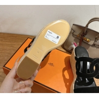 Top Quality Hermes Lipari Wedge Slides Sandal in Suede Black 1222092 2026