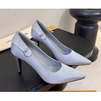 Top Grade Louis Vuitton Legacy Pumps 9cm in Satin and Strass Grey 6010707 2026