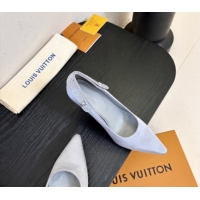 Top Grade Louis Vuitton Legacy Pumps 9cm in Satin and Strass Grey 6010707 2026