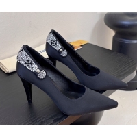 Luxury Louis Vuitton Legacy Pumps 9cm in Satin and Strass Black 6010708 2026