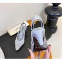 Luxurious Louis Vuitton Legacy Slingbacks Pump 5.5cm in Satin and Strass 1AHLCZ Grey 2026