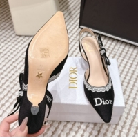 Top Design Dior J'Adior Pump 6.5cm Heel in Black Dior Oblique Embroidered Cotton and White Lace 6012233 2026