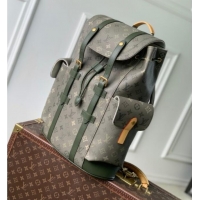 Big Discount Louis Vuitton Men's Christopher MM Backpack Bag in Khaki Green Monogram Surplus Canvas M27080 2026